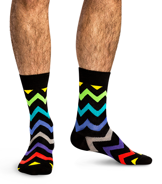Black Zigzag | Funny colored socks | Buy funny colored socks for women ...