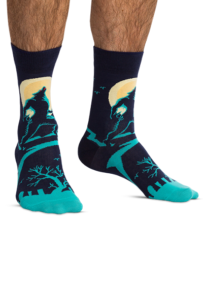 Moon and Werewolf | Funny colored socks | Buy funny colored socks for ...