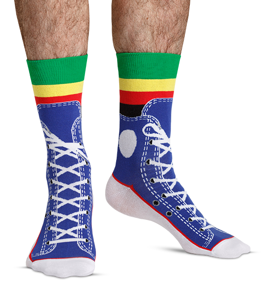 Blue Sneakers with White Laces | Funny colored socks | Buy funny ...
