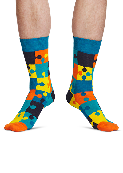 Jigsaw Puzzle Completed | Funny colored socks | Buy funny colored socks ...