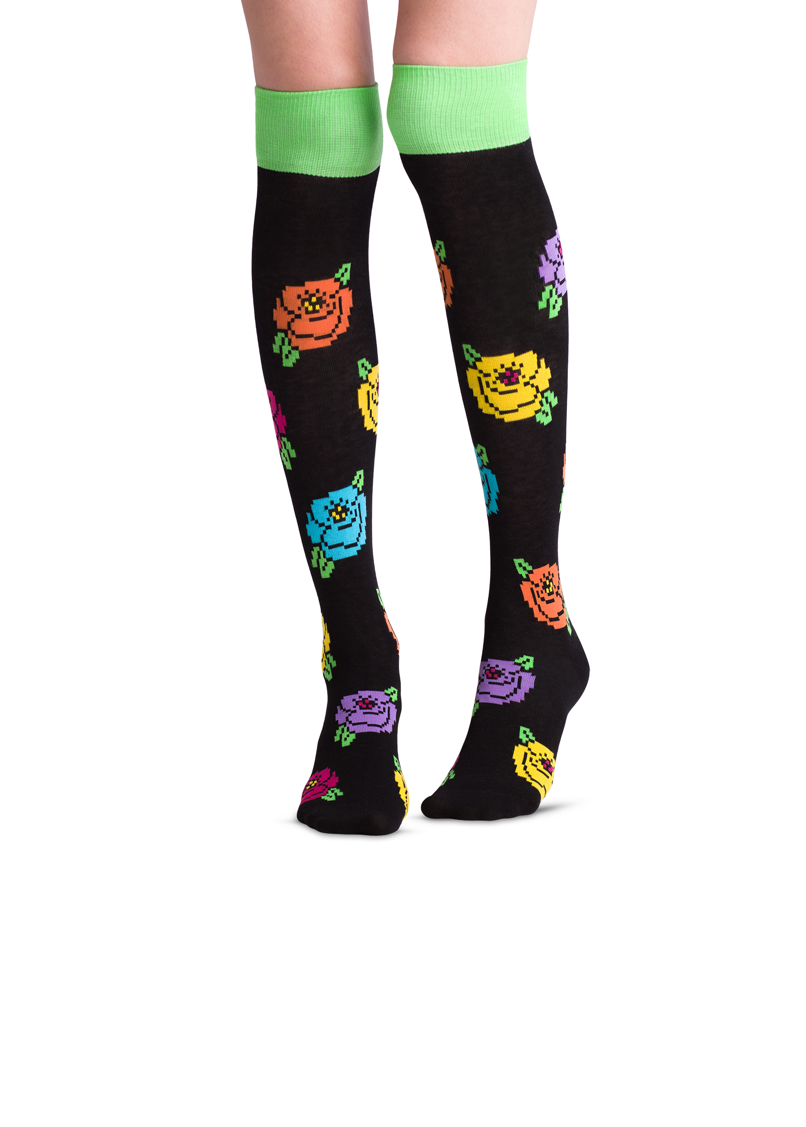 Bunch of flowers Over The Knee Funny colored socks Buy funny